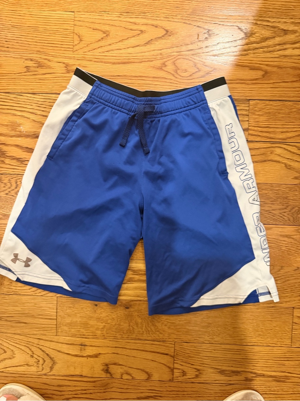Under Armour Royal Blue Athletic Shorts with White Panels